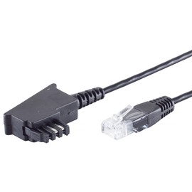 1aTTack.de 1 x 0.5 m - Router Cable TAE-F to RJ45 (8P2C) TAE Cable Connection Cable Router to Telephone Socket Compatible with DSL VDSL ADSL Fritzbox Internet - Black