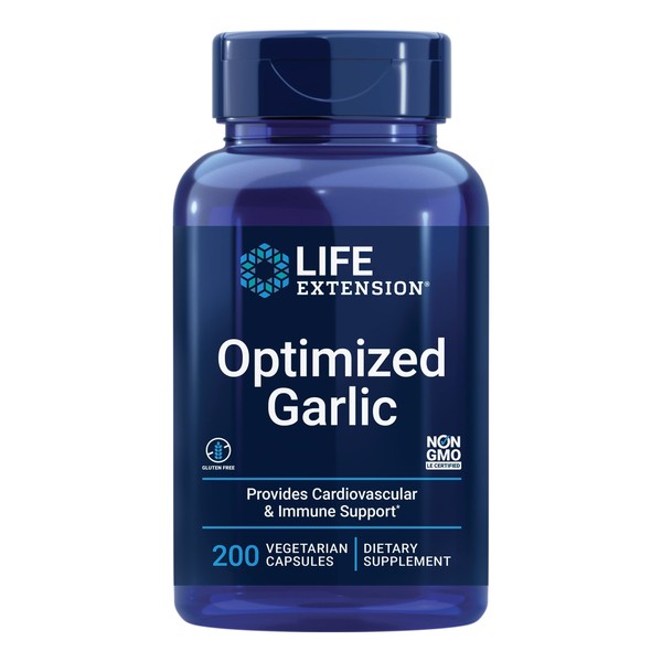 Life Extension Optimized Garlic 1200 mg – Garlic Extract Supplement for Heart Health & Immune System Support – Gluten-Free, Non-GMO, Vegetarian – 200 Capsules