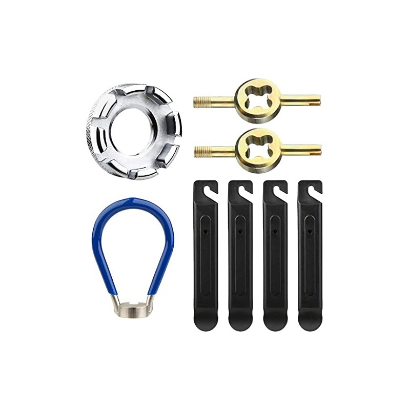 Bike Spoke Wrench Set, Including Bike Tire Lever & Valve