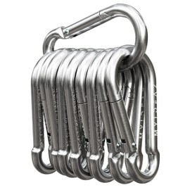 MyIdeaz Carabiner Hooks Set of 5 - 100 mm x 10 mm Large with Snap Lock Made of High-Quality Premium Steel for Camping, Hiking, Key Chain, Carabiner up to 350 kg