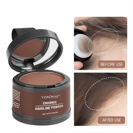 Hairline Powder Root Touch Up Hair Color, Instant Hairline Powder for Thinning Areas and Gray Hair Coverage, Natural and Non-greasy Root Cover up for Women and Men (Dark Brown, 06)