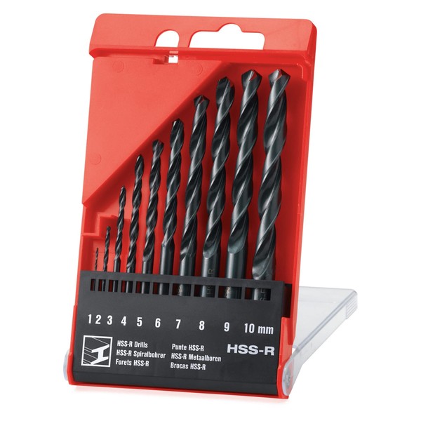 Hilti 10-Piece HSS-R Twist Drill Bit Set of Roll-Forged Drill