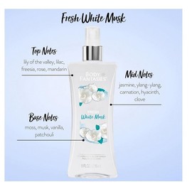Fresh Body Fantasies Signature Fragrance Body Spray, Fresh White Musk, 8 fl oz