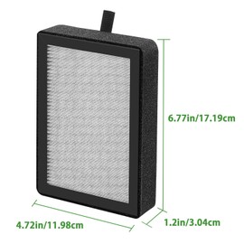 BBT BAMBOOST LV-H128 Replacement Filter Compatible with LV-H128, PUURVSAS HM669A, ROVACS RV60 Air Purifier, 3-in-1 H13 Ture HEPA and Activated Carbon Filter, 2 Pack