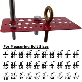 Exceptional Products – G30 Bolt Measuring Gauge – Size Checker for Bolts, Bits & Screws – 30 Thread Sizes ½” to 1/16” by 1/64” for Extreme Precision – Made of Steel – 3”x6” Pocket Size (1)