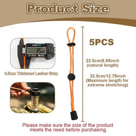 CZAKOMIX Pack of 5 Hiking Pole Attachment Cord, Elastic Rope Lanyard, Hiking Pole Attachment, Backpack Hiking Pole Holder, for Mountaineering, Climbing, Camping, Trekking Outdoors (3 Colours)