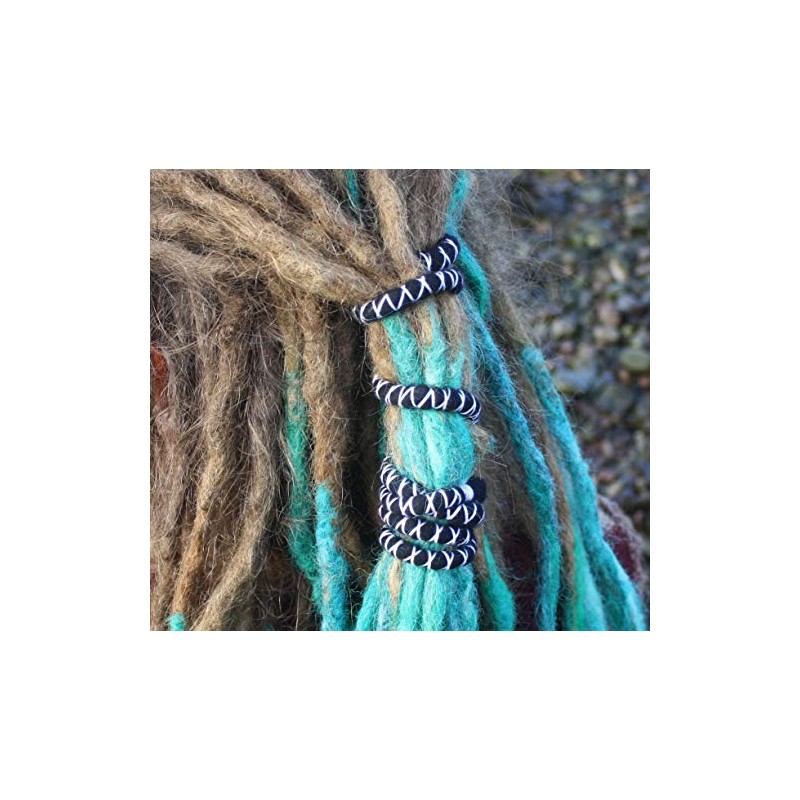 DreadLab - Bendable Spiral Dread Ties (60cm, Black with White