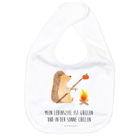 Mr. & Mrs. Panda Organic Baby Bib Hedgehog Grillt, White