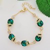Navachi 18k Gold Plated Water Drop Crystal Green Zircon Five