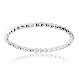 Dot Stacking Ring | Silver, Gold, or Rose Gold | Dotted Beaded Stackable Ring Band | Skinny Thin Bands Midi Ring Thumb Ring | USA Sizes 2-12 (8, Sterling Silver)