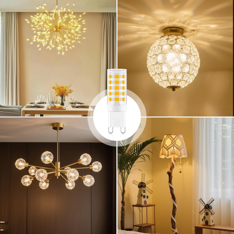 Ocixhbe G9 LED Bulb Dimmable 3W, T4 G9 4W Replacement