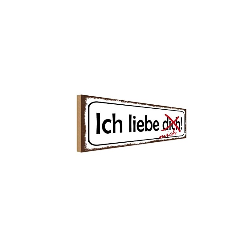 vianmo Holzschild 10x27 cm ich liebe dich mich Deko Geschenk