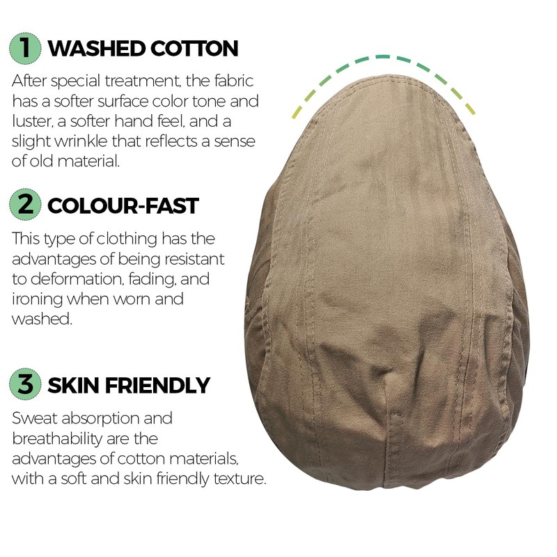 BUDUBIBI Cotton Beret Men's Peaked Cap Summer Newsboy Flat Cap