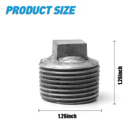 1" Pipe Fitting Male Cap, Home TZH 10 Pack 1" Malleable Iron Cast Black Pipe Male Square Caps for Steam-punk Vintage Shelf Bracket DIY Plumbing Pipe Decor Furniture (10, 1")