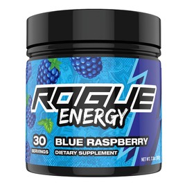 Rogue Energy: Energy & Focus Formula – (30 Servings, Blue Raspberry) – Powerful Brain-Boosting Nootropics and Vitamins for Attention, Focus, and Reaction Time – Sugar Free, Vegan, Gluten Free