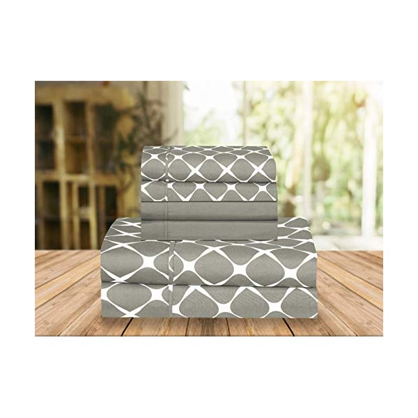 Elegant Comfort Luxury Soft Bed Sheets Bloomingdale Pattern - 1500