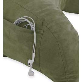 Deluxe Comfort Microsuede Bed Rest Pillow, 22" x 17" x 9", Green