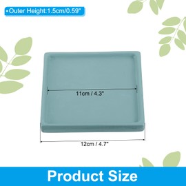 PATIKIL 5 Inch Plant Pot Saucers, 4 Pack Ceramic Square Plant Saucer Tray Flower Planter Drip Tray for Indoors Outdoors Patio Balcony, Dark Green