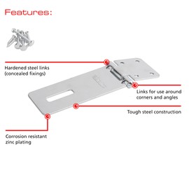 Sterling EHS115 115mm Hasp and Staple , Grey