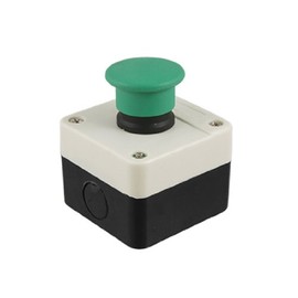 Sourcingmap AC 240V 3A Green Momentary Mushroom Push Button Switch