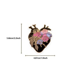 Anatomical Heart Artistic Stickers |50Pcs Human Body Cardiac Organ Decals for Water Bottles Bicycle Laptop Refrigerator Luggage Computer Mobile Phone Skateboard Bike Decor (Heart)