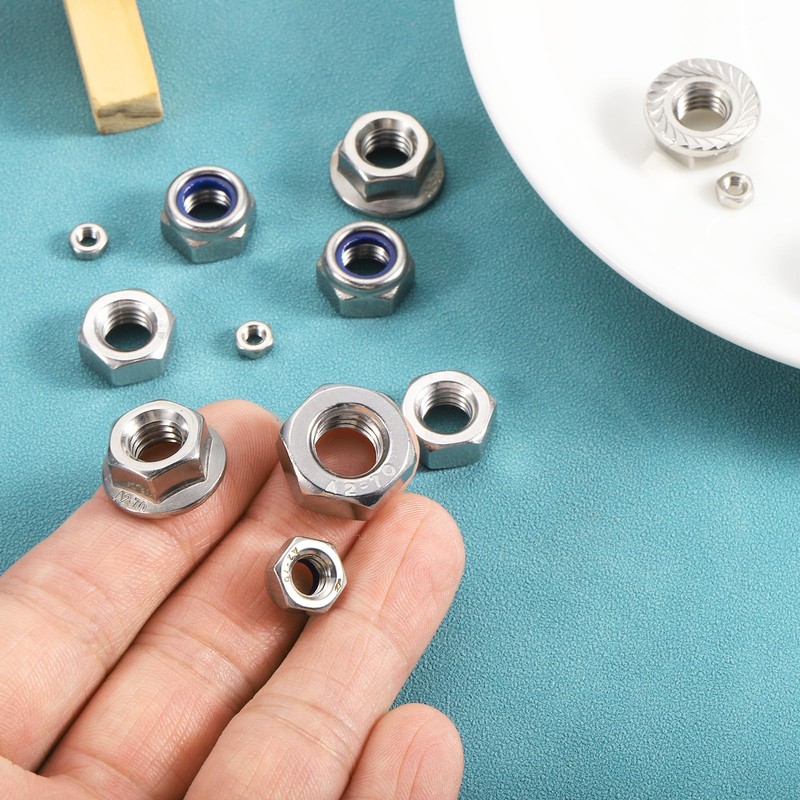 sourcing map Flange Left Hand Nuts, M8x1.25mm 304 Stainless Steel