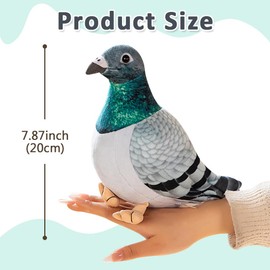 FRYAMCF Pigeon Plush Toy Pigeon Plush Doll Simulation Pigeon Ornaments Soft and Cute Peace Bird Animal Cute Pigeon as Gift for Kids - 20cm