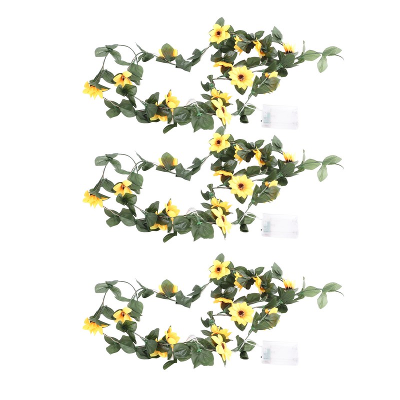 3 Pcs Sunflower String Lights 7.8ft 20 LED Battery Powered