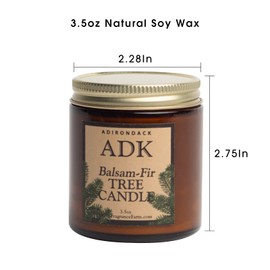 ADK Balsam & Fir Scented Candle, 3.5 Oz Aromatherapy Candle, Proudly Poured in The USA, Natural Wax for Relaxation and Home Décor, for Gift, Kitchen, and Living Spaces