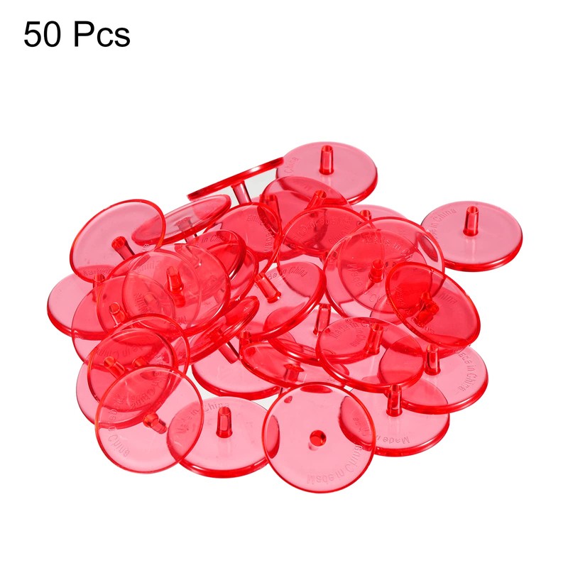 PATIKIL 50pcs Golf Ball Markers 24mm Round Clear Flat Position