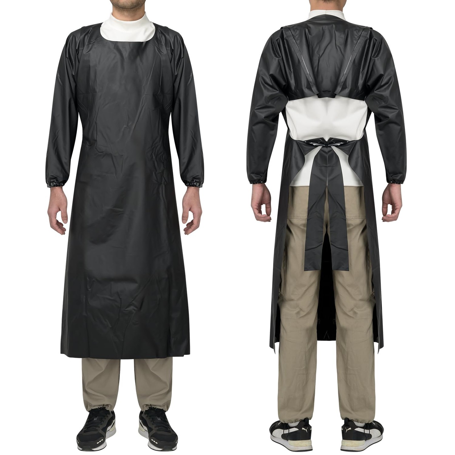 ELEBOX Waterproof Apron Smock with Long Sleeves, Safety lab Apron Work ...