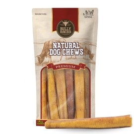 Bully Bunches Premium 6 Inch Jumbo Odor-Free Bully Sticks for Medium & Large Dogs - Consistently Sized, Long Lasting Chews for Oral Care - Natural & Single Ingredient, 100% Beef, Rawhide Free (6 Pk)