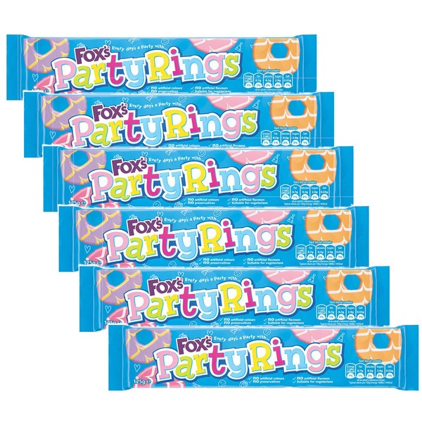 Fox's Party Rings 125g - Pack of 6