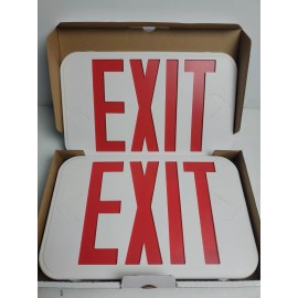 MAXLITE NEW MAXLITE EX-RW EXIT SIGN WHITE HOUSING RED LETTER BATTERY BACKUP DOUBLE FACE