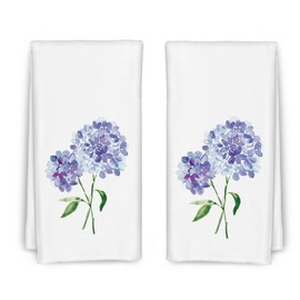 CIOJUNE Purple Hydrangea Flowers Floral Kitchen Towels Set of 2 - Flowers Decorative Hand Towels for Bathroom, Purple Hydrangea Decor Dish Towels for Kitchen, Floral Hand Towels, 16x24