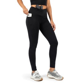 Lilcreek Women’s Cotton Conceal Carry Leggings, High-Waist Concealed Carry Tummy Control Pants with Side Pockets for Women