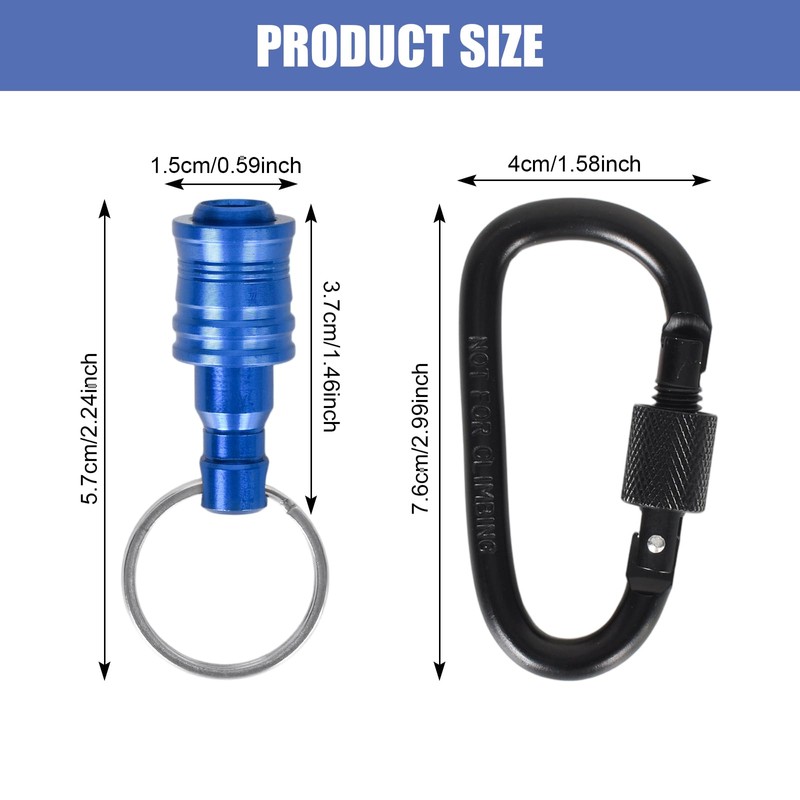 7-Piece Hex Screwdriver Holder with 1 Carabiner, Aluminium Alloy Screwdriver