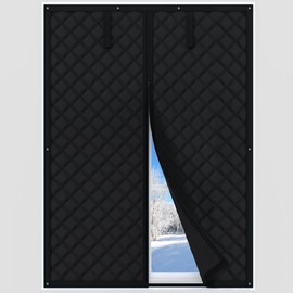 AGHITG Thermal Window Cover, 30" X 56" Window Insulation for Winter, Oxford Cloth Cotton Layer Window Cover with Zipper to Keep Heat, Window Insulation Kit for Save Energy