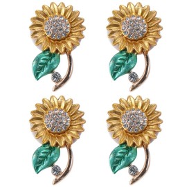 BYOBYO 4pcs Bling Sunflower Shape Air Vent Clips,Crystal Sunflower Car Diffuser Air Freshener,Cute Sunflower Car Accessories for Cars