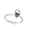 Biker Skull Oxidized Scary Tiny Ring .925 Sterling Silver Size
