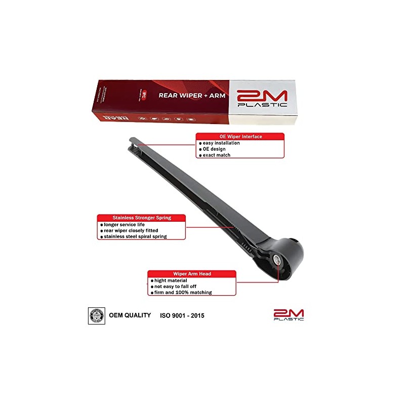 2M PLASTIC Rear Wiper Arm Blade Factory OEM Style Replacement