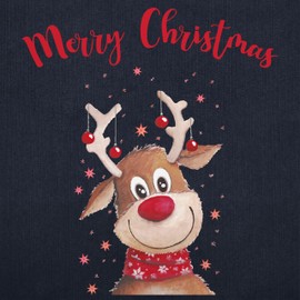 Shirtracer - Apron - Christmas Apron - Adult - Merry Christmas Reindeer, 09 jeans blue