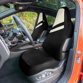 WYLF Universal Fit Car Seat Cover–Full Set of Automotive Seat Cover,BEIGE High Back Sporty Flat Cloth Seat Covers,Seat Protector for Cars, Trucks, SUVs and Vans,Washable Seat Cover, Car Accessories