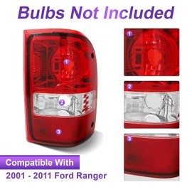 Bincmay Tail Lights Assembly Fit For 01-11 2001-2011 Ranger Rear Lamp 01 02 03 04 05 06 07 08 09 10 11 Ranger Taillamp Replacement Driver And Passenger Side