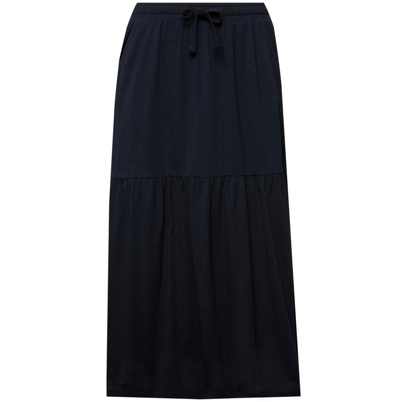 Ulla Popken Women's Jersey Flounce Skirt, navy