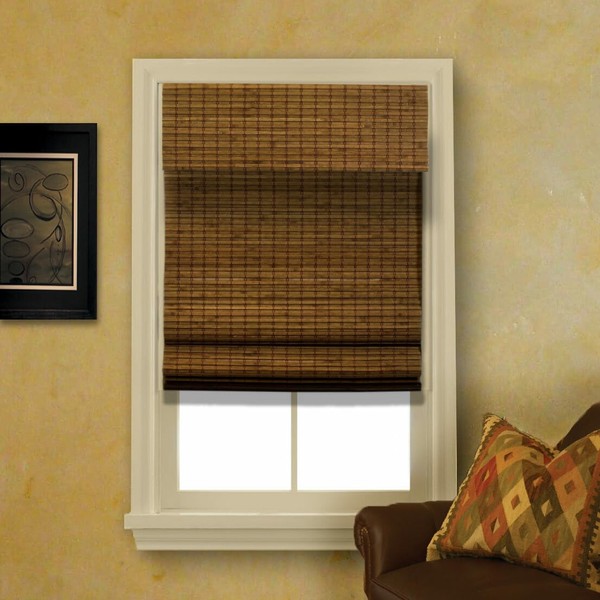 Generic Cordless Woven Wood Bamboo Shades for Windows Teak 21""