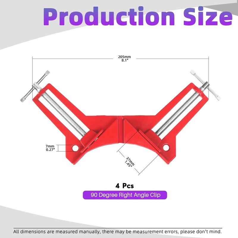 Swpeet 4Pcs 3" Aluminum Alloy Red 90 Degree Right Angle