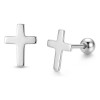 BRILLORE - Aretes De Cruz Mini Plata Ley .925 Taxco