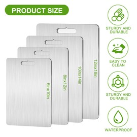 Titanium Cutting Board, Double Sided Stainless Steel Non Toxic Cutting Boards for Kitchen, Food-Grade chopping Board for Cutting Meats, Fruits And Vegetables