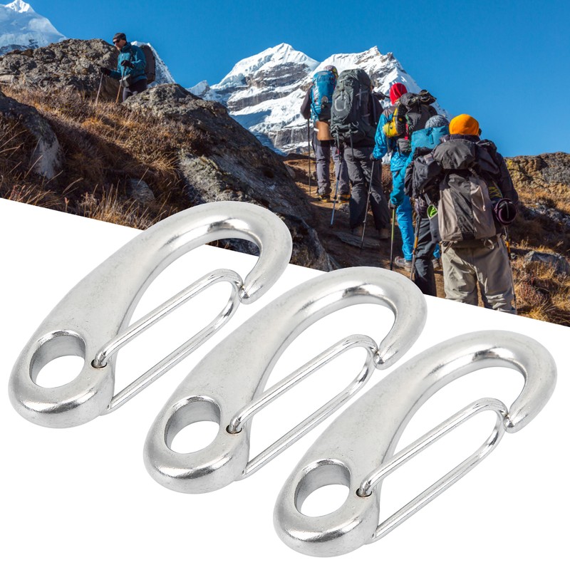 10pcs 50mm Heavy Duty Snap Rope Hook Stainless Steel Spring